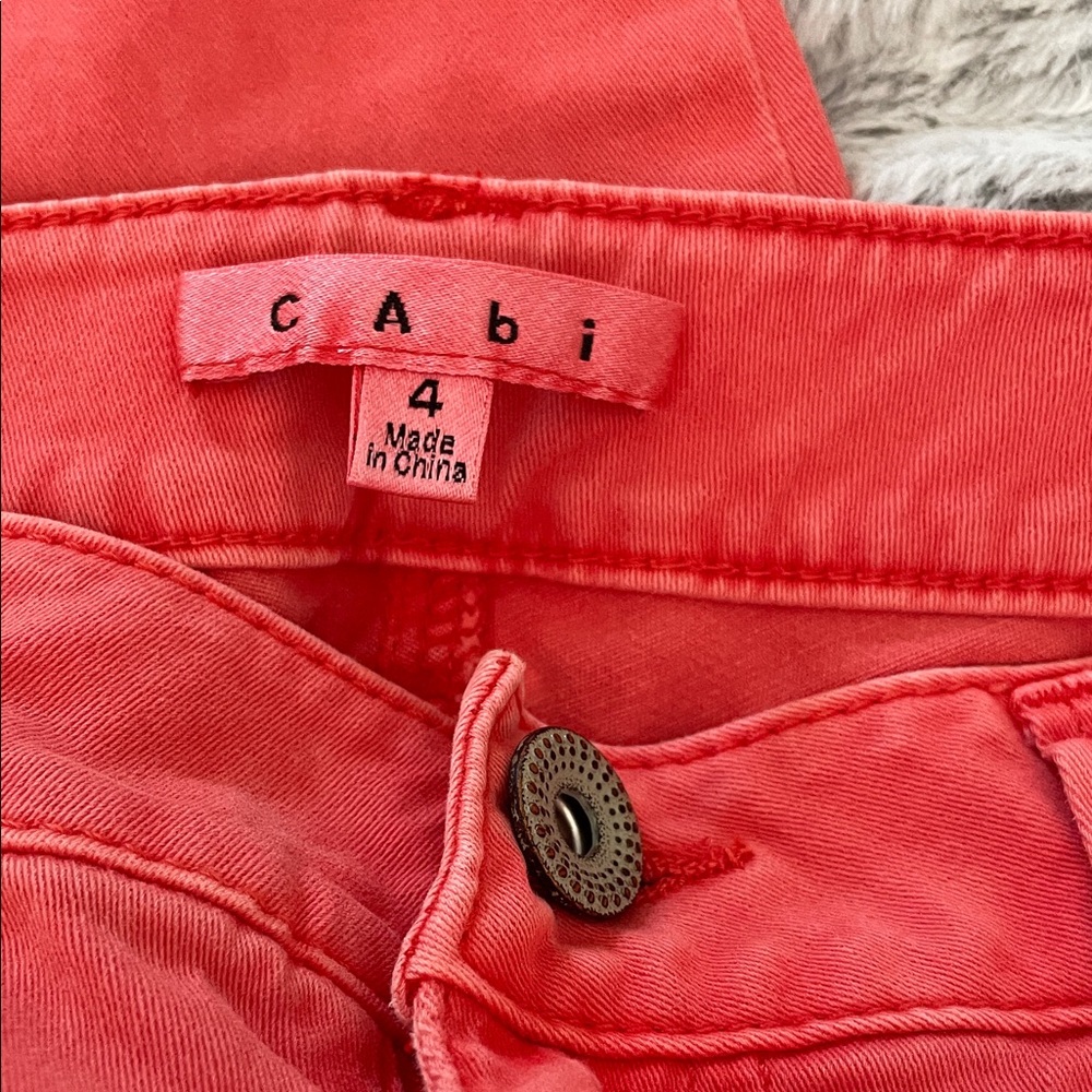CAbi High-Rise Skinny Jeans in Coral - Picture 2 of 5